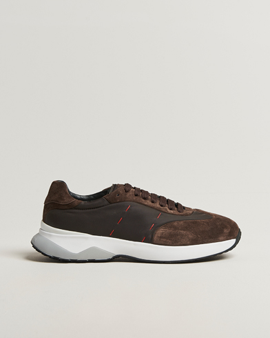 Kiton Luxury Running Sneakers Dark Brown Suede – Braun