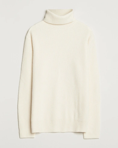 LES DEUX Eddie Wool Rib Rollneck Ivory – Weiß