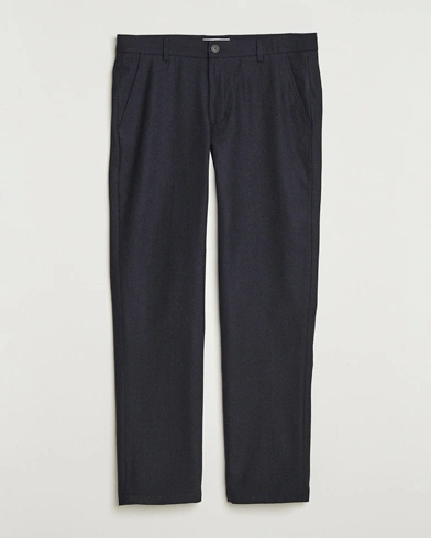 LES DEUX Como Reg Wool Pants Dark Navy – Blau