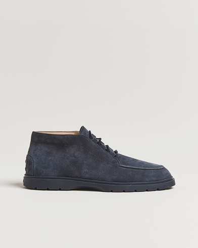 Tod's Polacco Moc Desert Boots Navy Suede – Blau