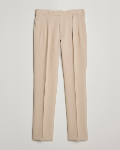 Ralph Lauren Purple Label Pleated Twill Trousers Limestone – Beige