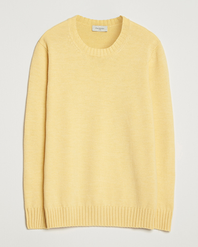 Piacenza Cashmere Brushed Wool Crew Neck Yellow – Gelb