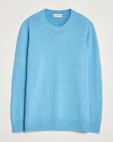 Piacenza Cashmere Brushed Wool Crew Neck Sky Blue – Blau