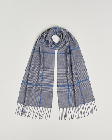 Piacenza Cashmere Cashmere/Silk Overcheck Scarf Light Grey – Grau
