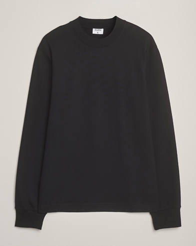 Filippa K Heavy Cotton Mock Neck Long Sleeve T-Shirt Black – Schwarz