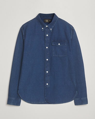 RRL Oxford Denim Shirt Indigo – Blau