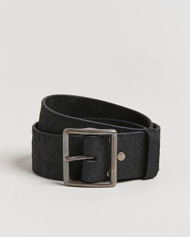 RRL Jones Tumbled Leather Belt Black – Schwarz