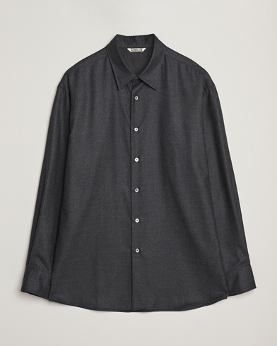 Auralee Superligt Flannel Shirt Charcoal – Grau