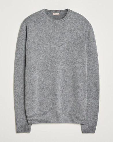 Stenströms Brushed Merino Crew Neck Grey – Grau