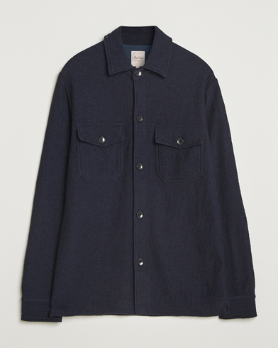 Stenströms Felted Wool Overshirt Navy – Blau