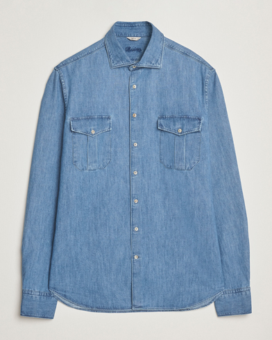 Stenströms Regular Fit Pocket Denim Shirt Blue – Blau
