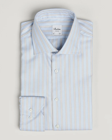 Stenströms Regular Fit Twill Stripe Cut Away Shirt Blue – Blau