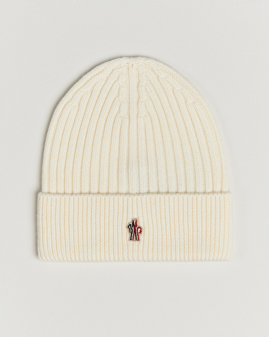 Moncler Grenoble Rib Wool Beanie Off White – Weiß