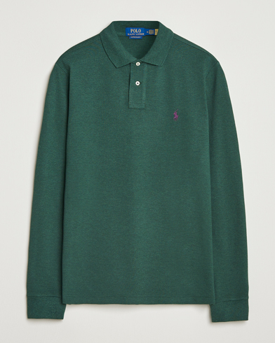 Polo Ralph Lauren Custom Slim Fit Long Sleeve Polo Scotch Pine Heather – Grün