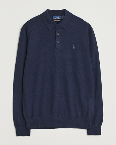 Polo Ralph Lauren Merino Long Sleeve Polo Hunter Navy – Blau
