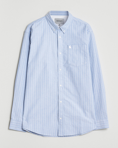 Carhartt WIP Cassel Striped Oxford Blue – Blau