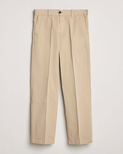 Drake's Flat Front Peached Cotton Chino Sand – Beige