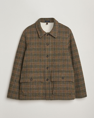 Drake's Check Tweed Donkey Chore Green – Grün