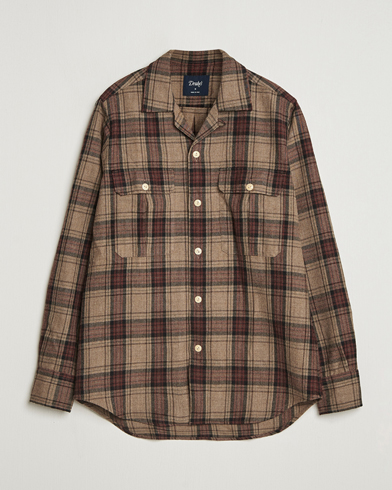 Drake's Wool Camp Collar Work Shirt Brown – Braun