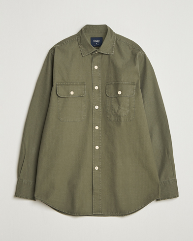 Drake's Ripstop Work Shirt Green – Grün