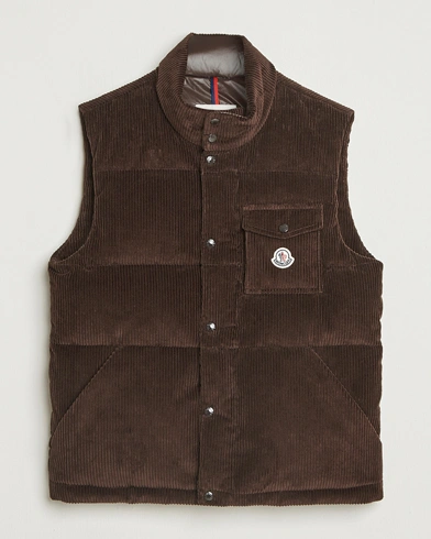 Moncler Agen Corduroy Vest Brown – Braun