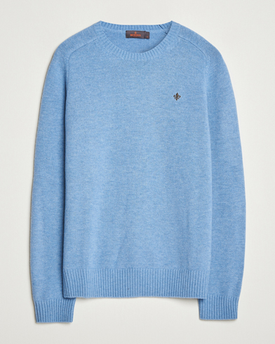 Morris Hertford Lambswool Merino Crew Neck Light Blue – Blau