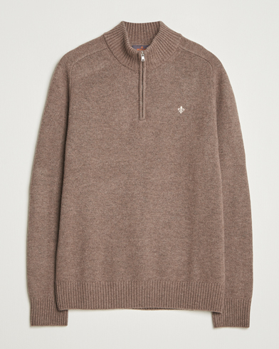 Morris Hertford Lambswool Merino Half Zip Brown – Braun