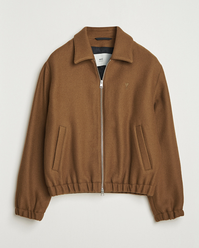 AMI Boiled Wool Jacket Noisette – Braun