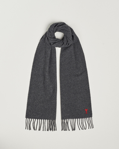 AMI Heart Logo Scarf Dark Grey – Grau