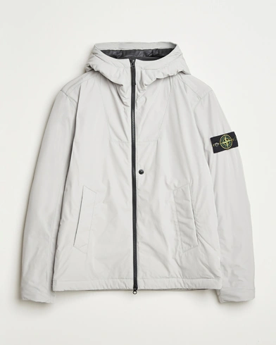 Stone Island Micro Twill Primaloft Padded Hood Jacket Pearl Grey – Grau