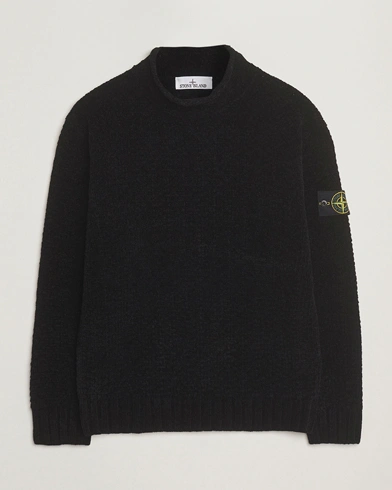 Stone Island Cotton Chenille Knitted Mock Neck Black – Schwarz