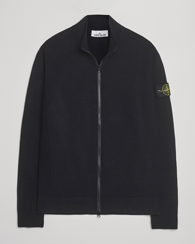Stone Island Stretch Wool Zip Cardigan Black – Schwarz