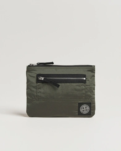 Stone Island Nylon Metal Zip Wallet Musk – Grün