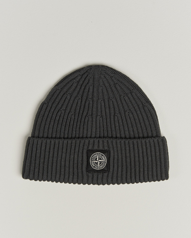 Stone Island Full Rib Wool Beanie Lead Grey – Grau
