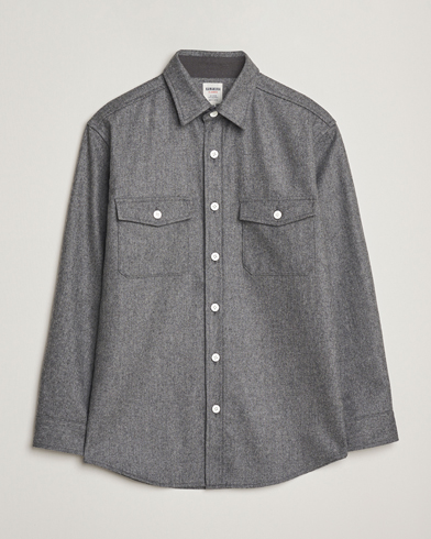 Kamakura Shirts Wool Flannel CPO Shirt Grey Melange – Grau