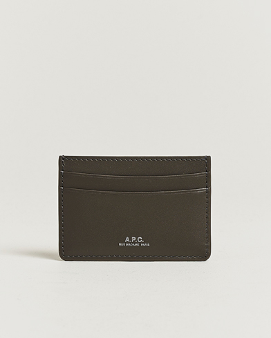 A.P.C. Calf Leather Card Holder Coal – Grau