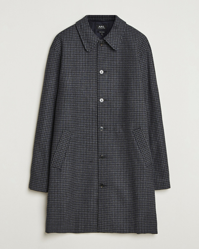 A.P.C. Paul Wool Houndstooth Coat Anthracite – Grau