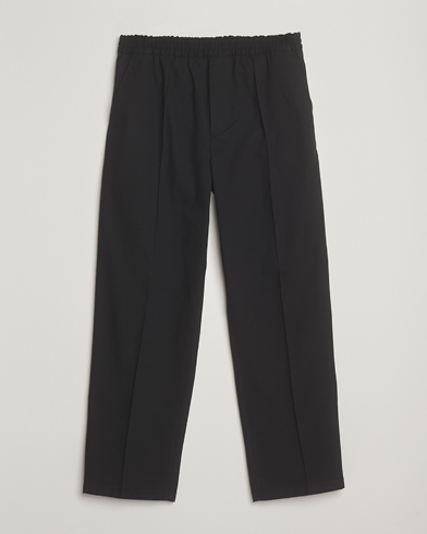 Maison Kitsuné Cotton Twill Pleated Drawstring Trousers Black – Schwarz