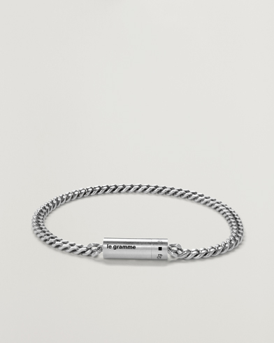 LE GRAMME Curb Chain Cable Bracelet Sterling Silver 12g – Silber