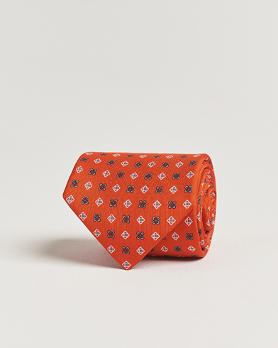 E. Marinella 3-Fold Printed Silk Tie Red – Rot