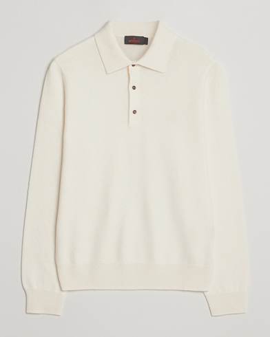 Morris Cashmere Polo Neck Off White – Weiß