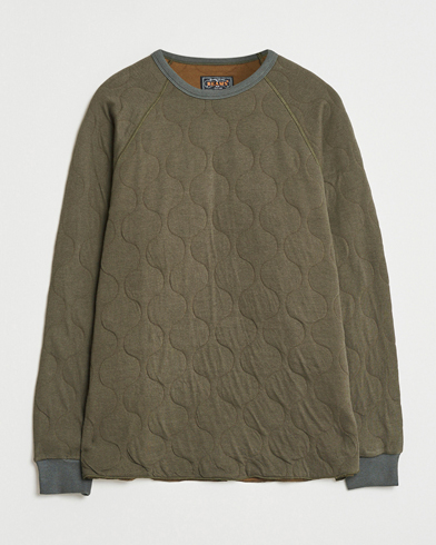 BEAMS PLUS MIL Quilt Crew Neck Olive – Grün