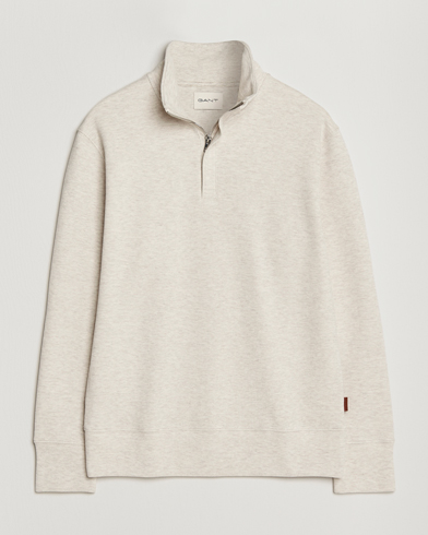 GANT Light Sacker Rib Half Zip Seed Melange – Grau