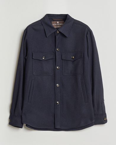 Oscar Jacobson Maverick Wool Overshirt Navy – Blau