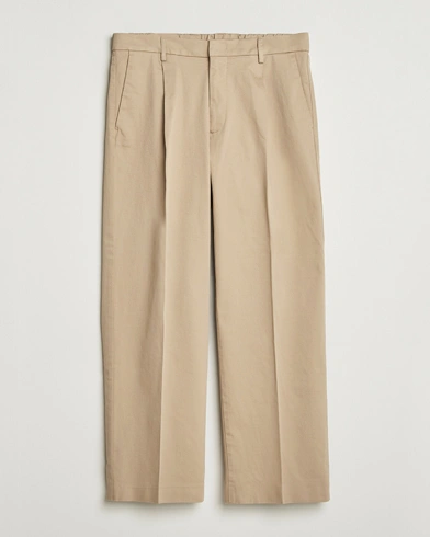 NN07 Kay Relaxed Fit Pleated Trousers Desert Khaki – Beige
