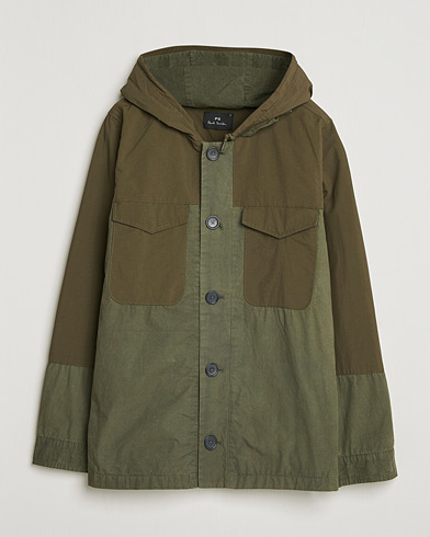 PS Paul Smith Cotton Ripstop Hooded Jacket Dark Green – Grün