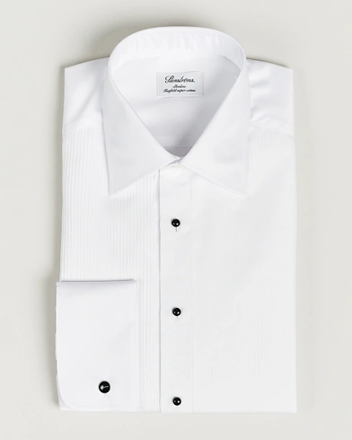Stenströms Slimline Open Smoking Shirt White – Weiß