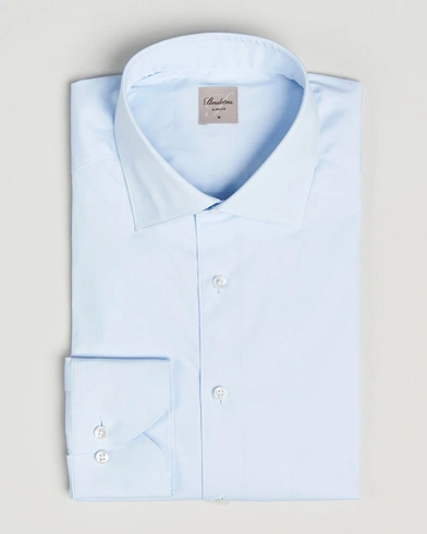 Stenströms Slimline Cotton Stretch Shirt Light Blue – Blau