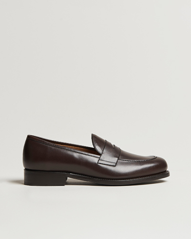Oscar Jacobson Penny Loafers Dark Mud Brown – Braun