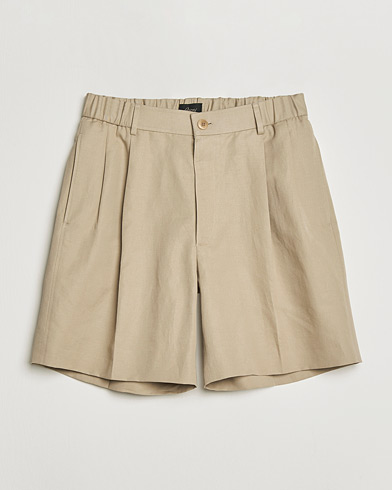 Brioni Cotton/Linen Drawstring Shorts Beige – Beige
